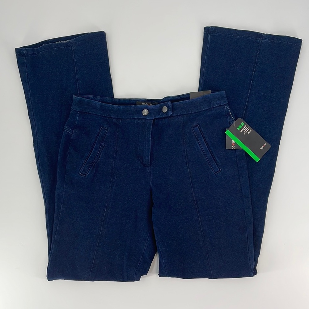 Style & Co. Flare Leg Mid Rise Comfort Waist Dark Blue Galaxy Wash Women's 6